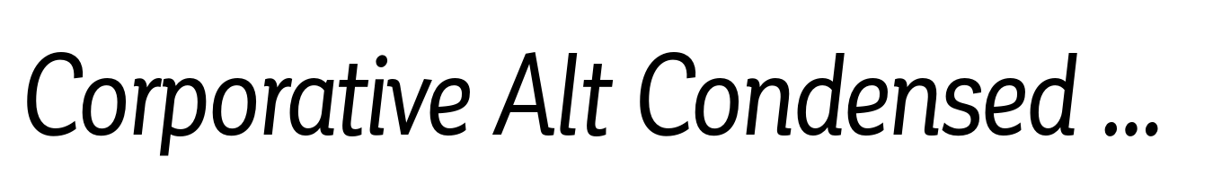 Corporative Alt Condensed Regular Italic